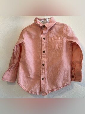 Janie and Jack Coral-Pink Button Down Toddler Boy